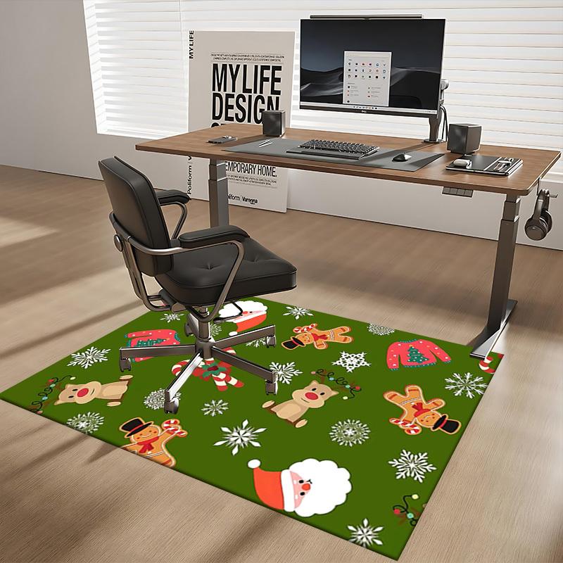 Christmas Holiday Anime Cartoon Design Chair Mat Non-Slip Carpet for Office Home Decoration Living Room Bedroom Game Room Dormitory.R011