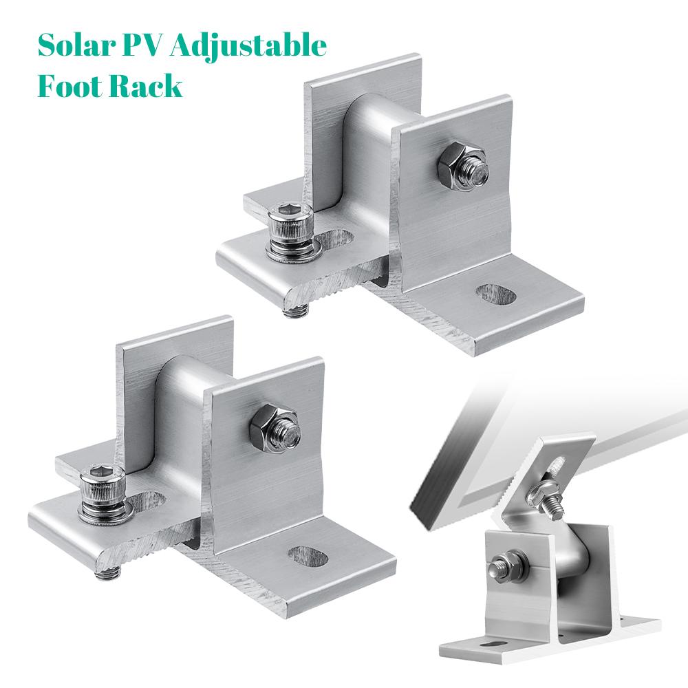 Solar Panel Racking RV Tilt 15-30 Degrees Solar Mount Brackets Roof Flat Surface Adjustable Thicken Alloy Material Foot Frame