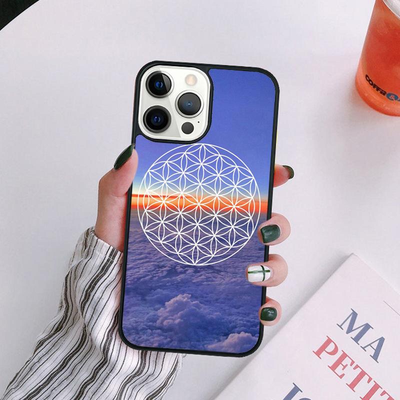 Flower Of Life In Lotus Pastel Golds Phone Case For iPhone 17 Air 16 15 14 13 12 11 Pro Max Plus Max Cover coque