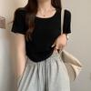 Women's Slim Fit Curved Hem Short-Sleeve Summer T-Shirt 2024