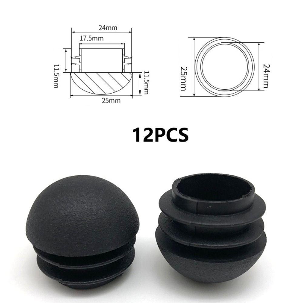 12 Pcs Black Furniture Feet Plug Plastic Table Chair Leg Tube Plugs New Floor Protector