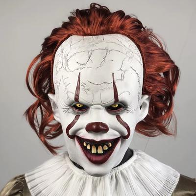 Scary Evil Killer Clown Latex Mask Halloween Horror Cosplay Costume Props