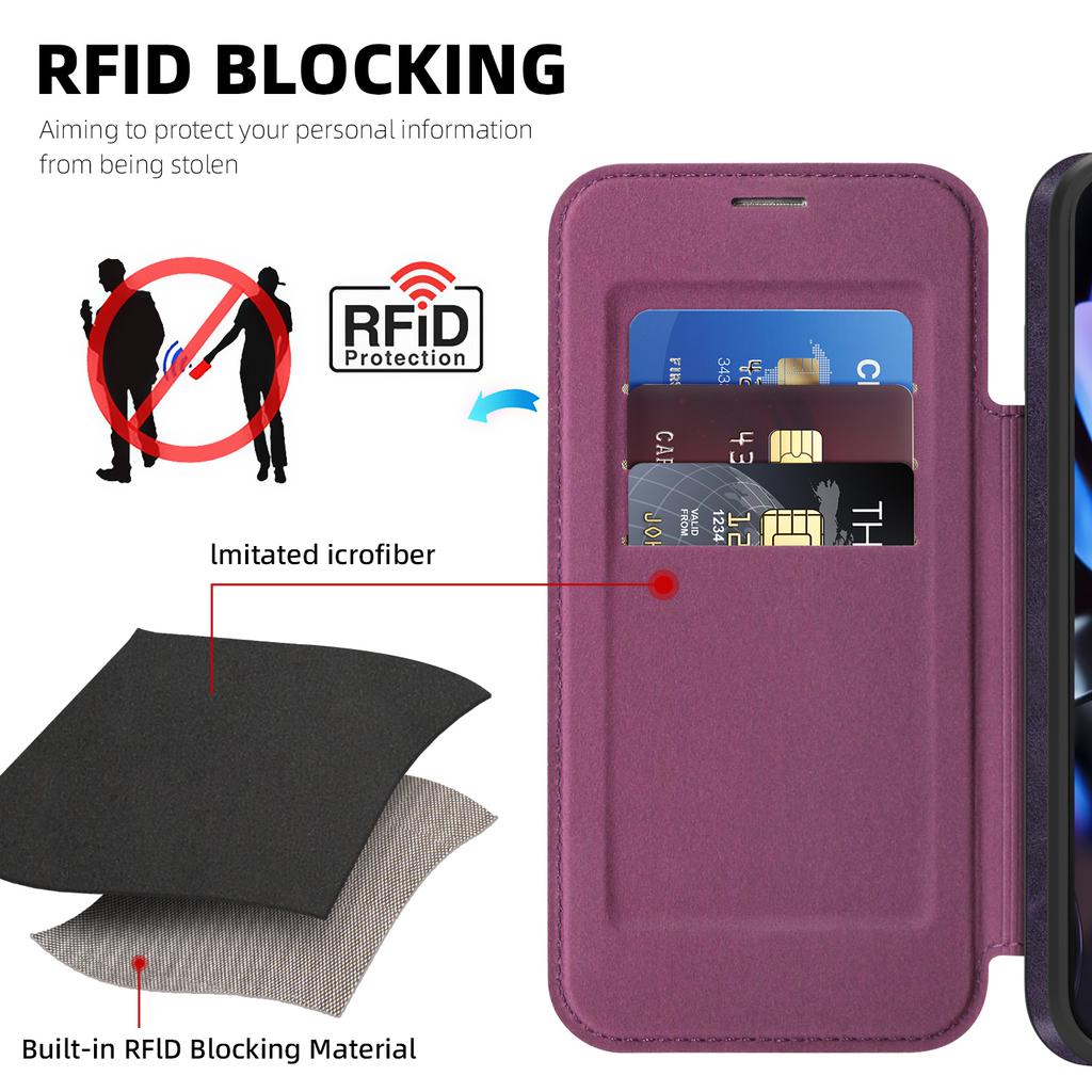 For Google Pixel 10/10 Pro Magnetic Case RFID Blocking Card Holder Leather Phone Cover