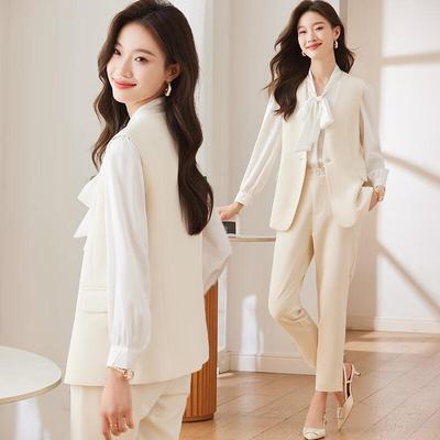 Women's Elegant Vest Suit Three-Piece Set