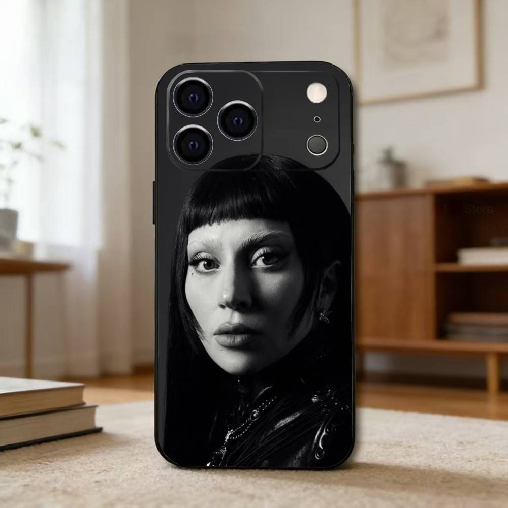 L-Lady G-Gaga Phone Case For iPhone 17,16,15,14,13,12,11 Plus,Pro Max,XS,Soft Silicone Black Cover