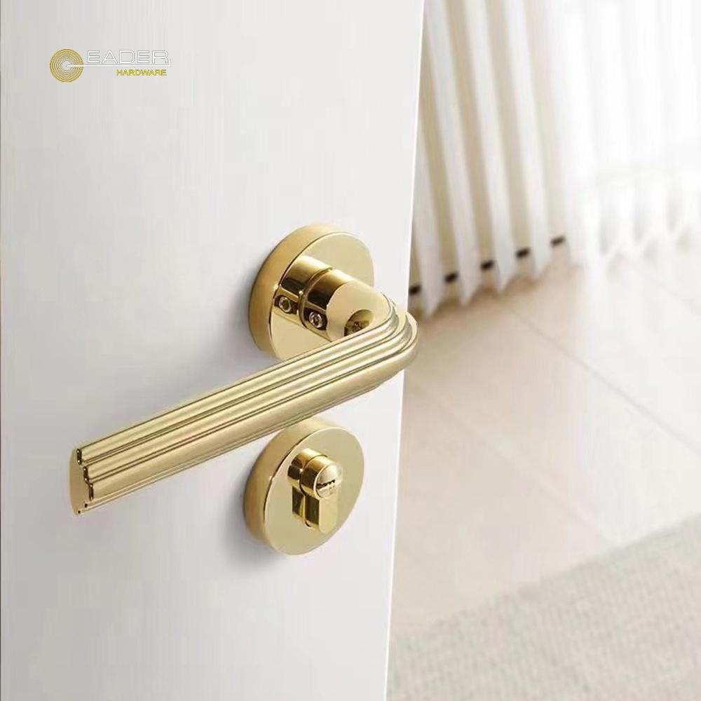 For Zinc Alloy Modern Gold Lightweight Minimalist Interior/Exterior Door Handle & Lock Customizable Finish 5+ Year Warranty