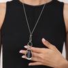 1pc Light Luxury Sweater Chain Necklace | Versatile Drop-Shaped Black Stone Pendant | Suitable for Daily Gatherings and Various