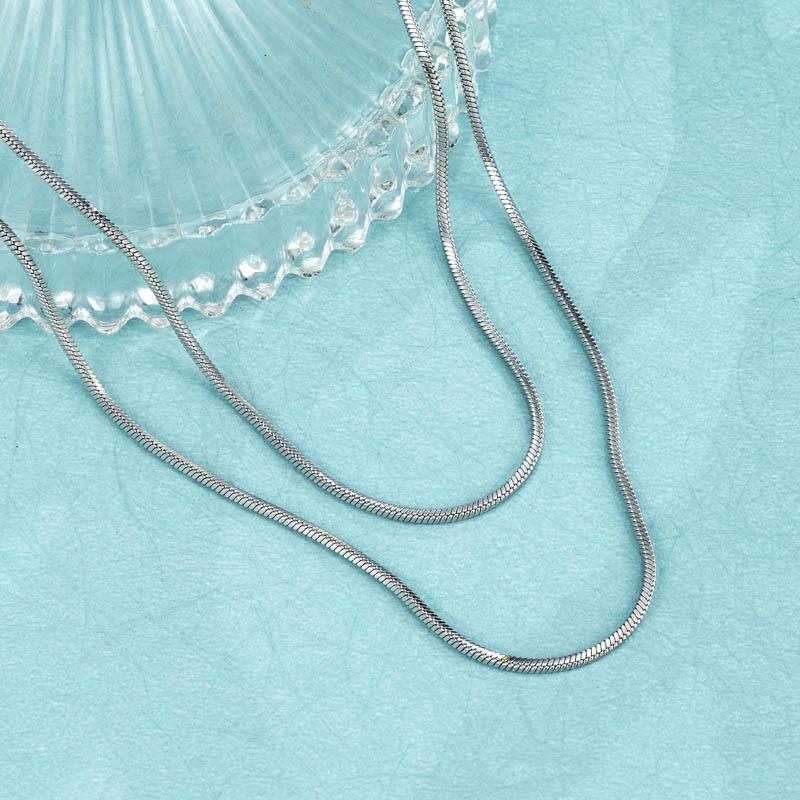 Minimalistische Titanstahl Schlangenkette Damen Lange Halskette
