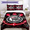 Sport Club Football Crest Printed Pattern Duvet Cover Set – Includes 1 Duvet Cover and 2 Matching Pillowcases Bedroom Decor Christmas Gifts
