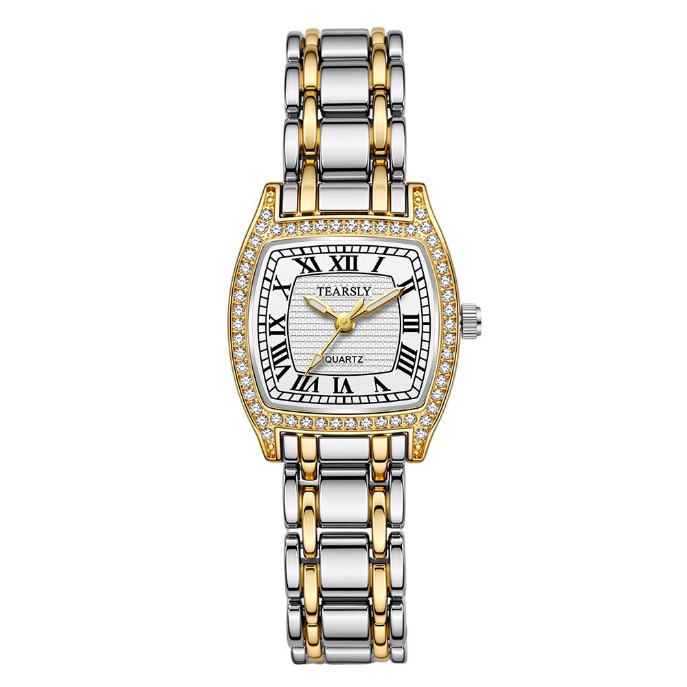 Women's Retro Quartz Watch: Diamond Inlaid, Waterproof & Luminous