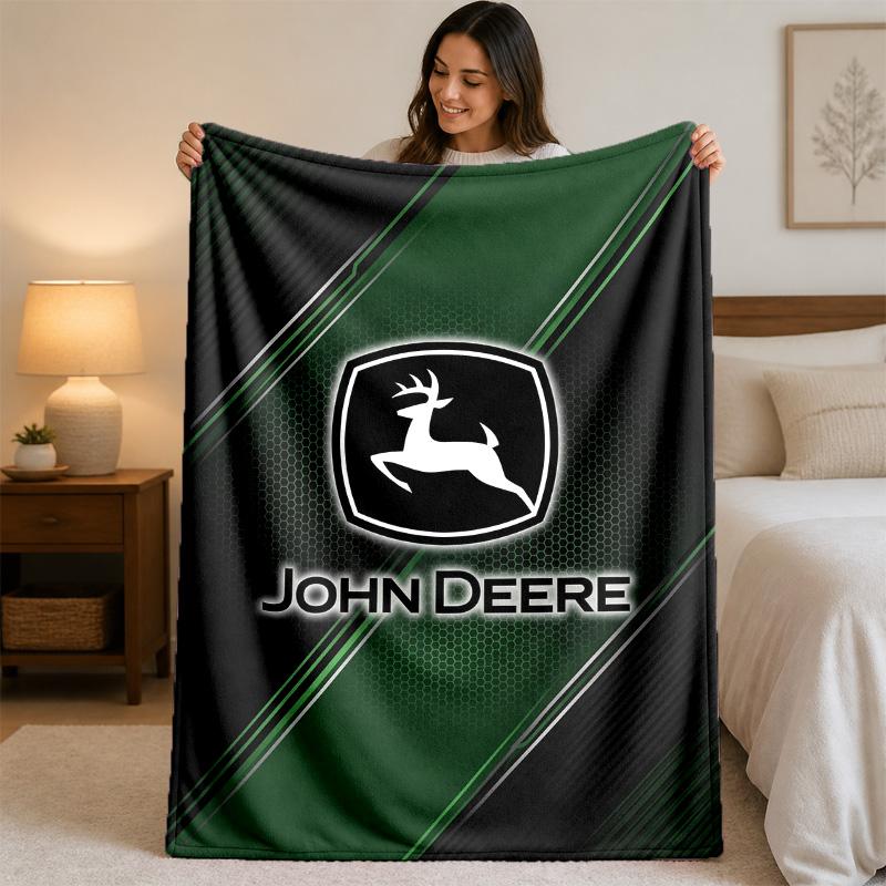 john deere Print Flannel Blanket Cozy Lightweight Plush Throw Blanket For Bed Sofa Household Use