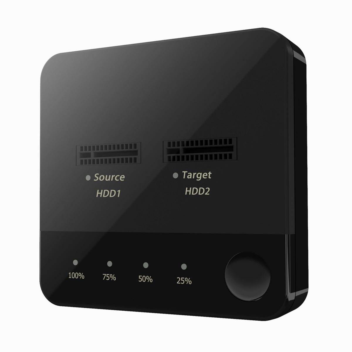 

Док-станция для внешнего жесткого диска Yousheng с двумя отсеками, универсальный, простой в использовании, портативный дубликатор SSD M.2 со светодиодным индикатором чёрный