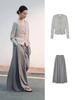 Women's Slimming Gray Cardigan & Vest Set – Autumn 2024 Collection for Petite Sizes