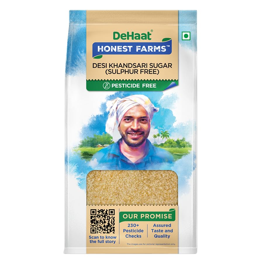DeHaat Honest Farms Pesticide Free Desi Khandsari Sugar (Sulphur Free) 1 KG