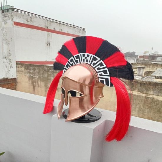 Средневековый носимый греческий коринфский шлем с подставкой рыцарский шлем воинский шлем — фото 8