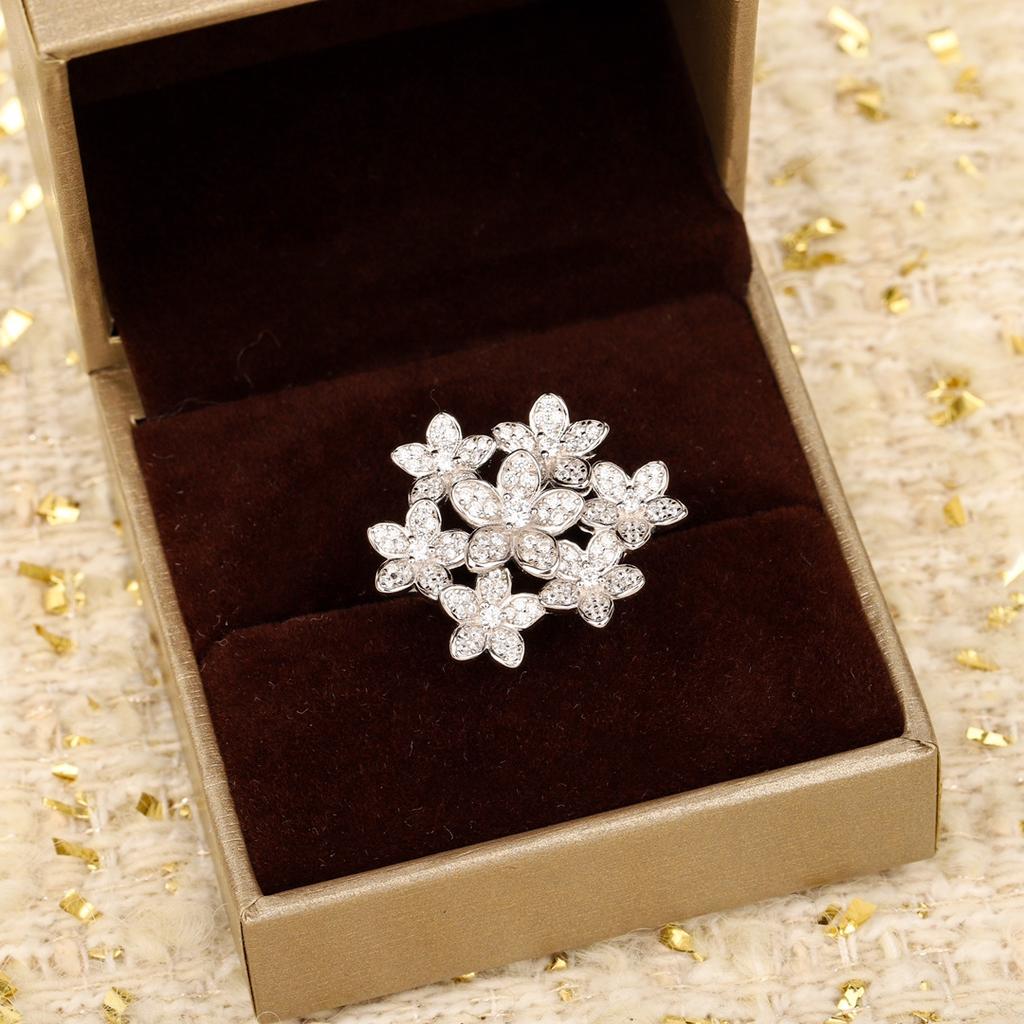 Multi Flower Ring 925 Sterling Silver 678 Size Super Beautiful Festival Gift Goddess Style Matching
