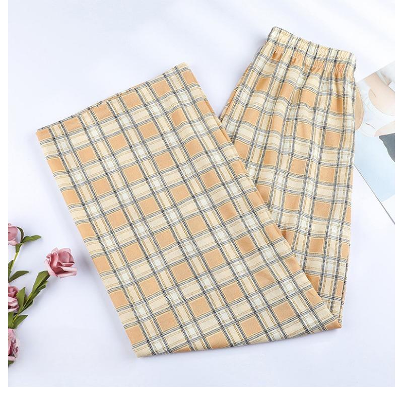 VEZFAA Women's Fashion Casual Plaid Print High Waist Trousers Pants & Capris