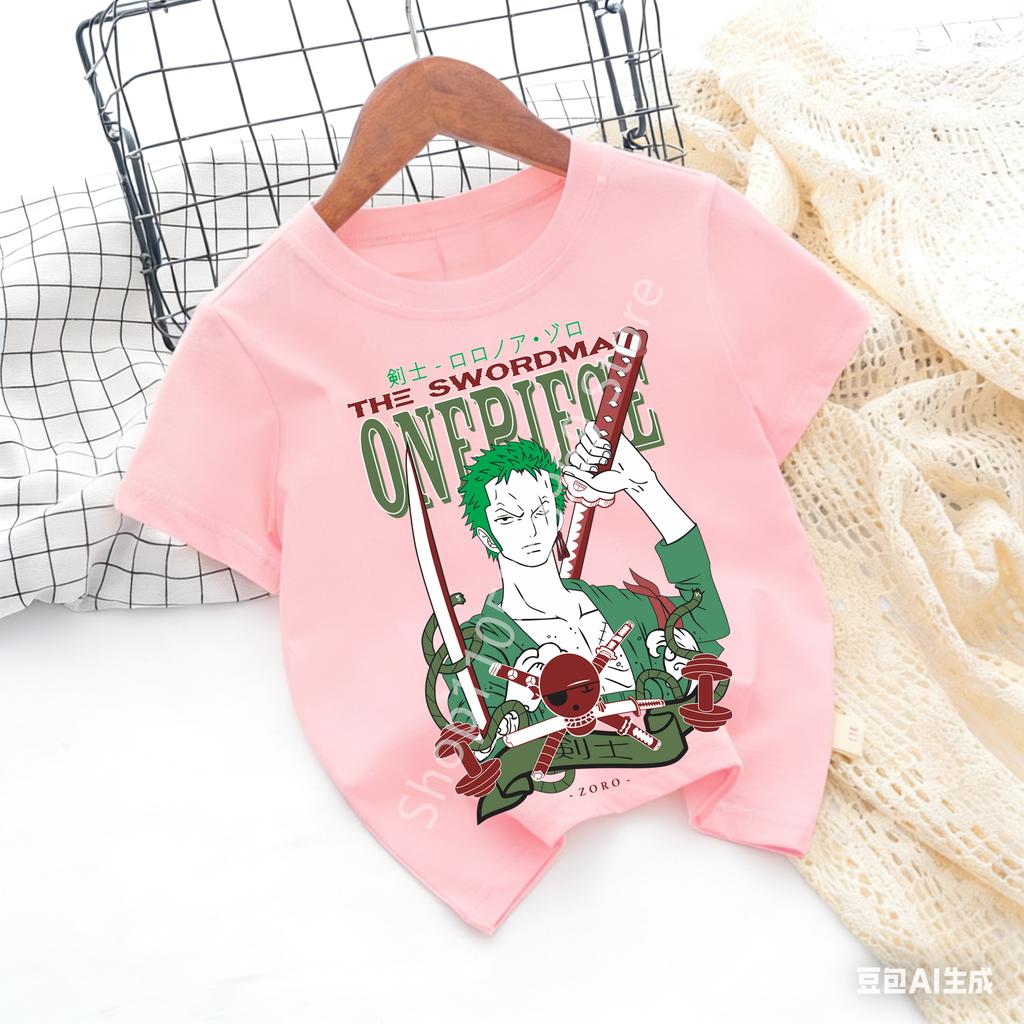 Cartoon Anime One Pieces Tshirt Kids Clothes Boys Absorb Sweat Breathable TShirt Children Girls Tees Summer Teen Clothes