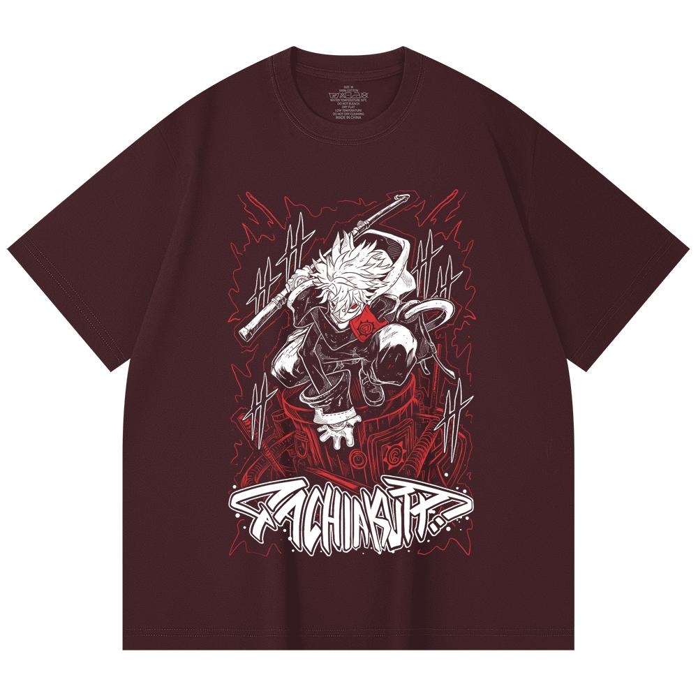 

230 Gsm 100% Cotton Gachiakuta V1 Rudo Print Unisex Heavy Cotton T Shirt 2XL вина червоного кольору