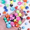 12 16 20mm Colorful Acrylic Round Beads Star Pattern Loose Spacer Beads For DIY Charm Bracelet Earrings Jewelry Making Supplies