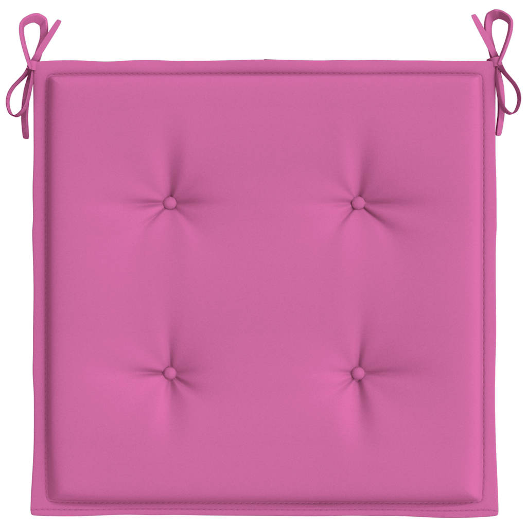 Garden Chair Cushion Set 4 Pcs Pink 50x50x4 Cm Fabric