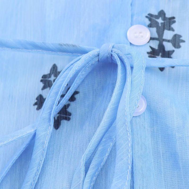 Kaslead New Women Clothes Western Style Fashion Simple Lace Waist Hugging Chiffon Long Sleeve Shirts