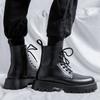 2025 autumn and winter new black high-top medium tube British style tooling round head men's thick-soled Martin boots 96118-M