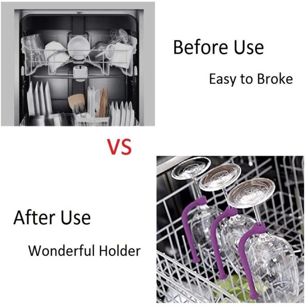 Tools Fixed Flexible Bendable Wine Glass Holder Dishwasher Holder Wine Fixed Rack Stemware Saver