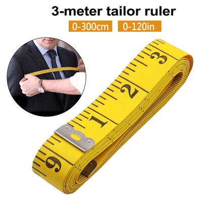 3 Meter Yellow Soft Leather Ruler  PVC Fiber Ruler  Tailor's Scale 300 Centimeters 120 Inches  Portable Tape Measure