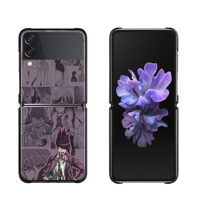 Phone Protective Case For Samsung Galaxy Z Flip3 5g Back Cases For Samsung Z Flip Capa Black Shell Fundas Danganronpa Cartoon