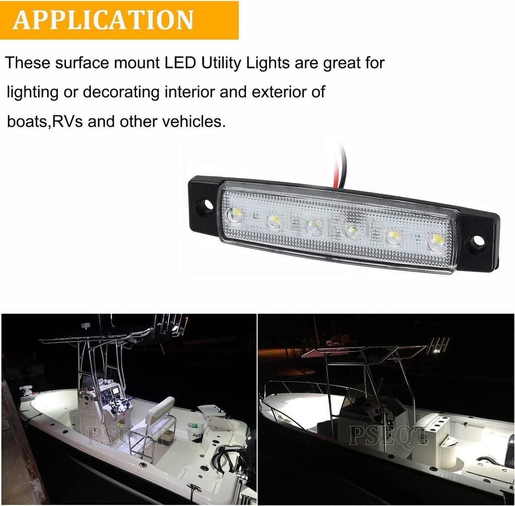 6LED Long Strip Side Light 12vTrailer Truck Side Light 10 Pcs Always On 12V Trailer Truck Side Light Waterproof Truck Light Width Indicator Tail Light