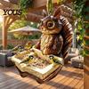 Large Capacity Bird Feeder Resin Squirrel Feeder, Outdoor Hanging Garden for Wild Birds Backyard Patio Decoration Shaped