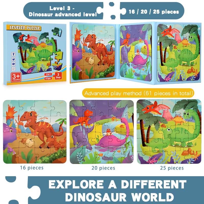 Montessori Magnetic Puzzle Games for Boy Girl Kids Travel Busy Quiet Book Wooden Magnet Jigsaw Puzzle Educational Toys 3 4 5 Y