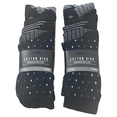 Ex Store Mens Geometric Cotton Socks (Pack of 10)