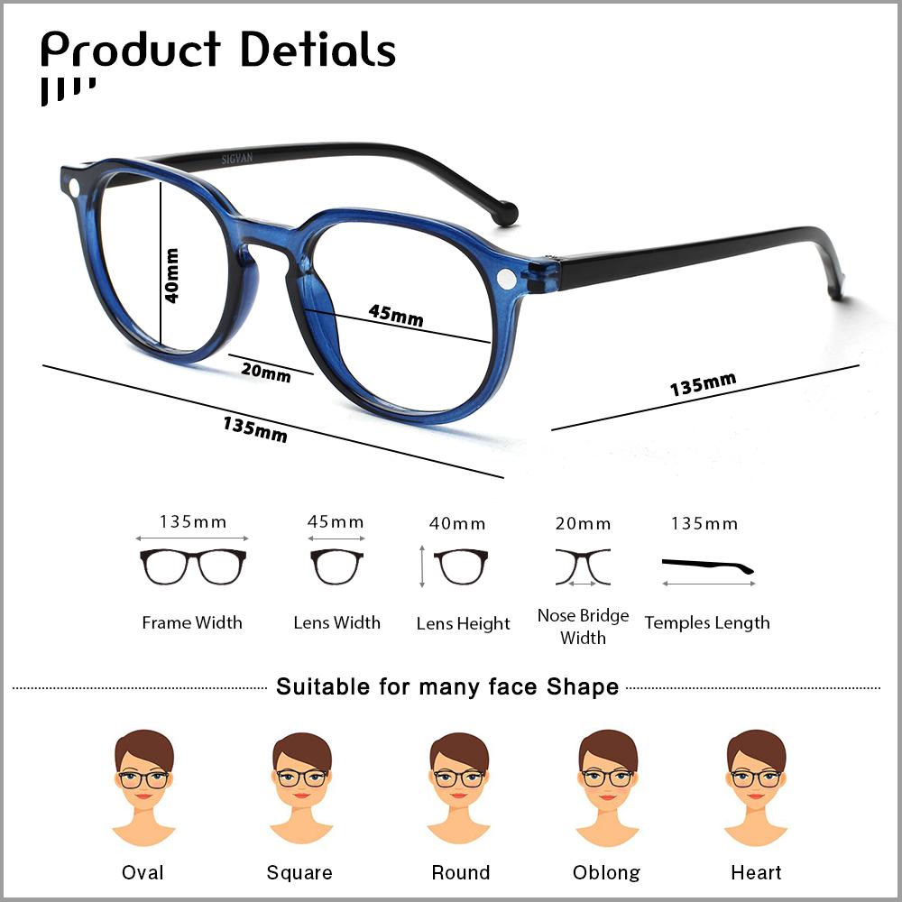 TUREZING 3 Pack Flexible Spring Hinge Women Men Presbyopic Glasses Circular Presbyopia Eyeglasses Super Light Long Distance Vision Eyeglasses