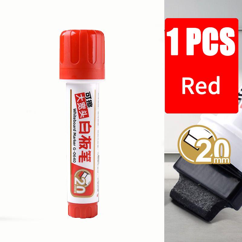Grote Whiteboard Markers met Vlakke Punt 20 mm voor Goede Zichtbaarheid Navulbare Inkt Dry Erase JUMBO Markers Zwart Rood Blauw
