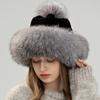 Fox hair Mongolian hat women's winter warm ear protection princess fur hat outdoor thickened whole leather Rex rabbit hair ski hat