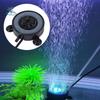 Convenient LED Fish Tank Light Round Multi-color Air Stone Disk Lamp Waterproof Plastic Aquarium Light Making Oxygen
