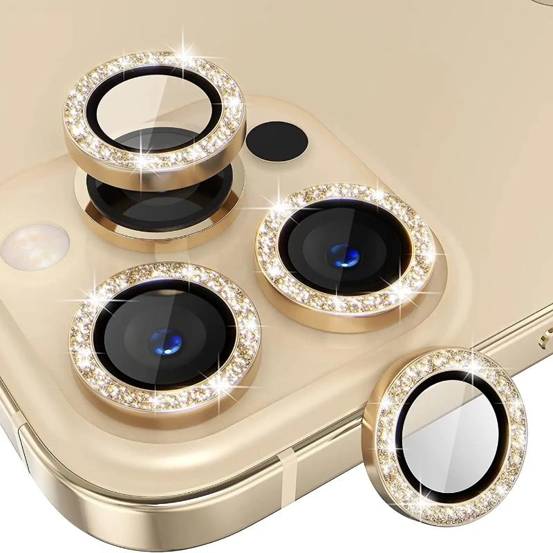 Glitter Camera Lens Protector Cover For IPhone 16 15 Pro Max 13 11 Pro 14 15 Plus 12 Mini Tempered Glass Protection Accessories