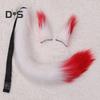Fox Ears Tail Set Handmade Plush Animal Cosplay Props Realistic Design Role Play Halloween Party Accessories