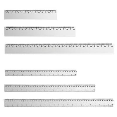 Set Of 3 Unbreakables Plastic Rulers With High Contrast Marking Easy Read Scale for Classroom Home Use