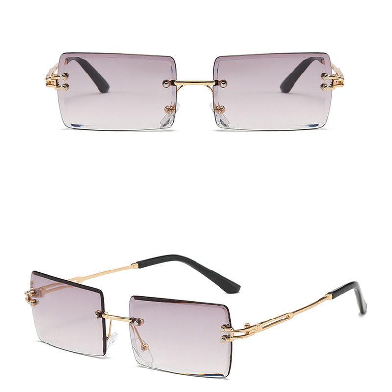 Womens Rimless Sunglasses Rectangle Shades Summer Fashion Trendy Uv400 Eyewear