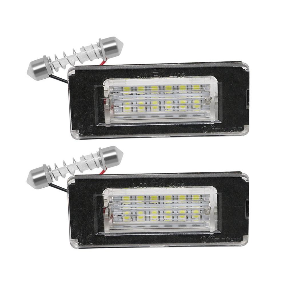 2PCS White 18SMD Car LED License Plate Light Lamp Beads for Mini Cooper R56 R57 R58 R59 Car Light