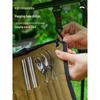 Stainless Steel Cutlery Set with Storage Bag: Chopsticks, Spoon, Fork, Knives, and Bowls for Outdoor Camping and Picnics.