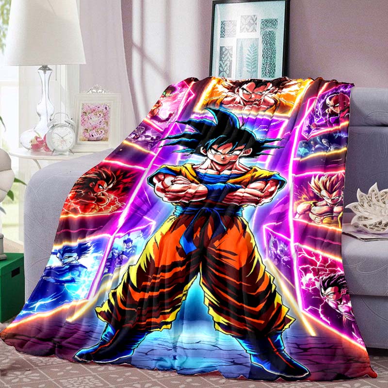 Dragon Ball Anime Print Blanket Warm  Comfortable Flannel Blanket Suitable for Bedrooms, Sofas, Beds, Chairs, Picnics, Travel