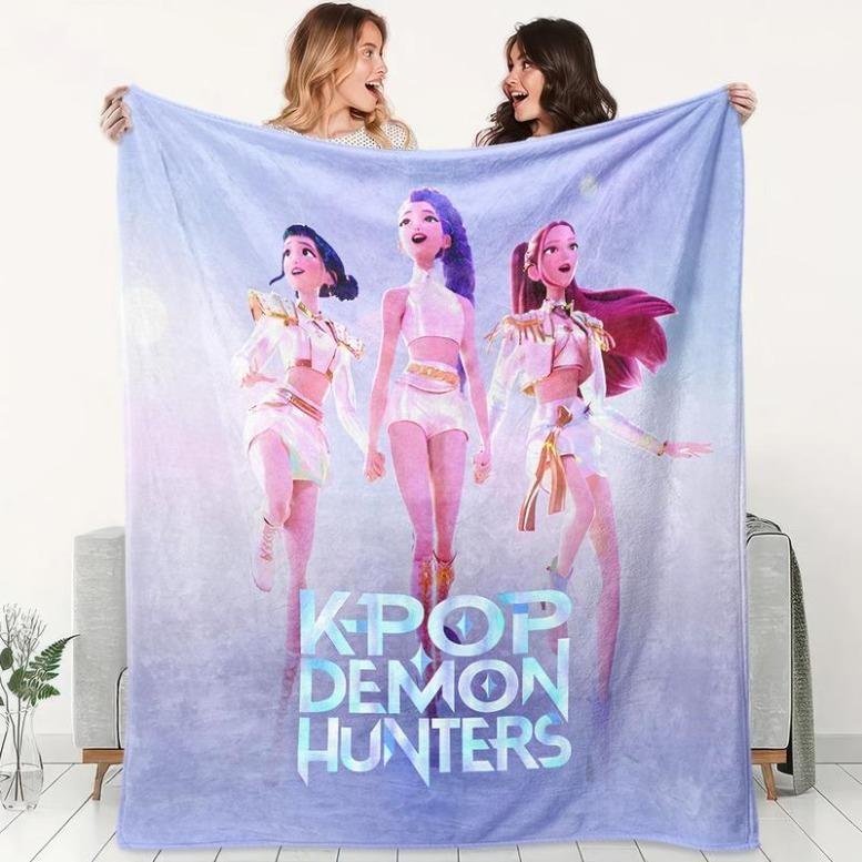 K-Pop Demon Hunter Poster Blanket Flannel Shawl Home Camping Sofa Bed Cover Men'S And Children'S Gifts