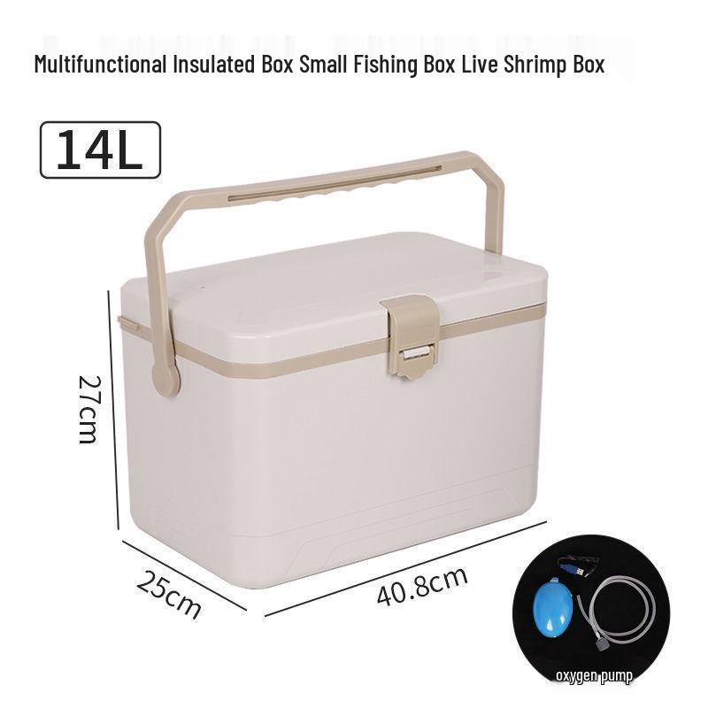 Sea Fishing Insulated Tackle Box with Oxygenator - Lightweight, Refrigerated, and Perfect for Live Shrimp.