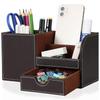 Moderner Business-Stifthalter - Multifunktionaler Leder-Schreibtisch-Organizer