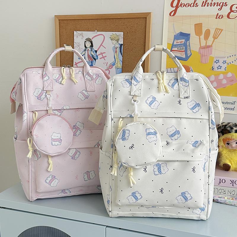 Schoolbag Printed Backpack Female Students Large Capacity High Value Niche School Bag Junior High School Student High School Student Leisure Going