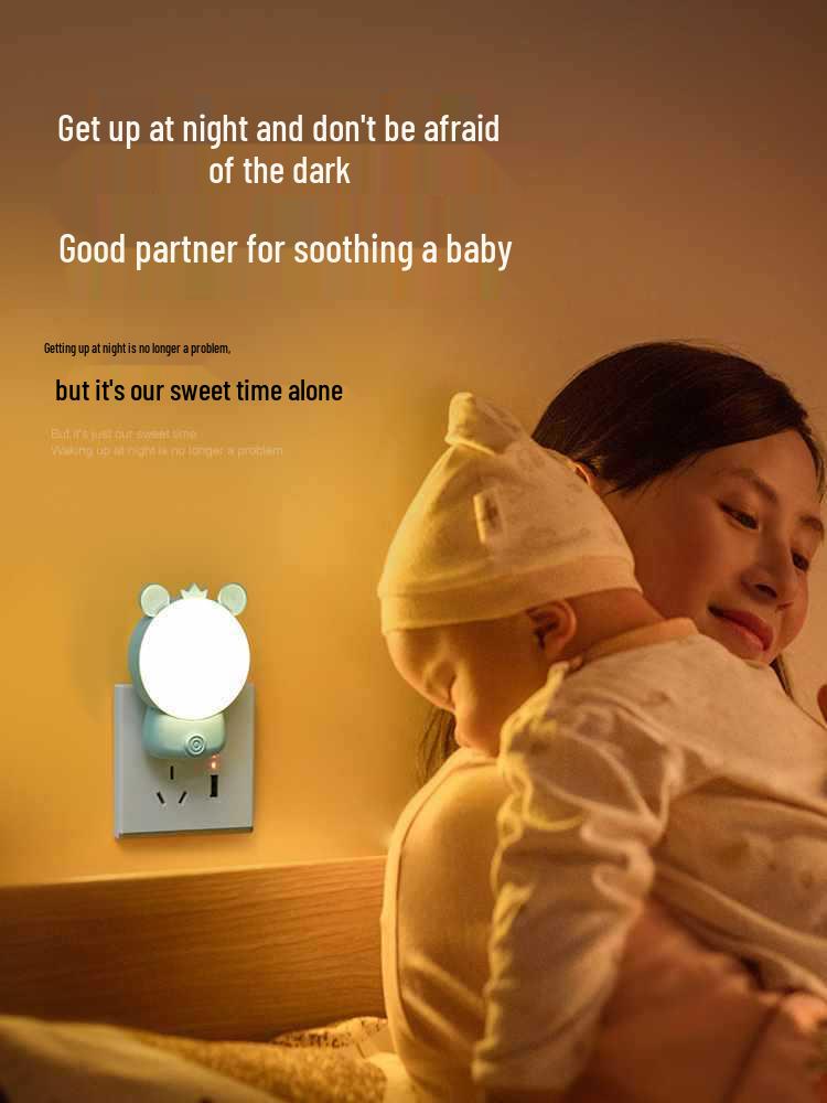 Indoor LED Night Light: Plug-In Bedside Lamp for Nighttime Use, Eye Protection, Energy-Saving, Ideal for Bedrooms and Night Feeds.
